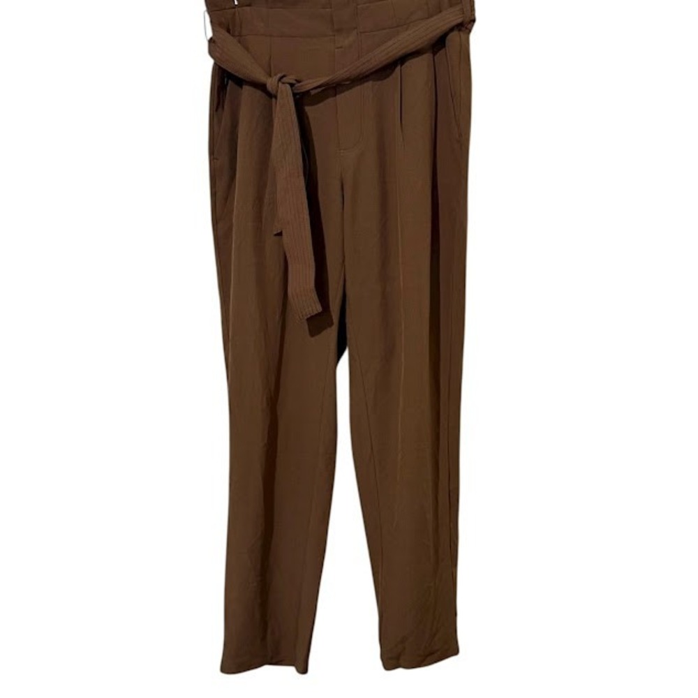 Athleta Brown Skyline Plaid II Lightweight High Rise Trouser Tie Pants Womens 6‎